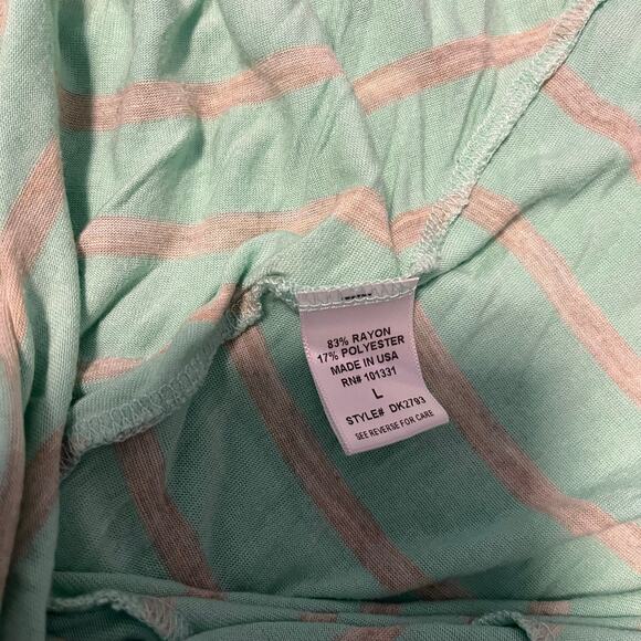 Vintage Y2K Charlotte Russe Mint Green Striped Maxi Dress USA Made Large - Picture 5 of 6